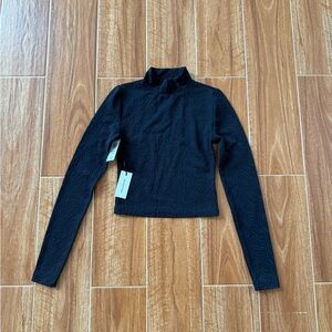 Aritzia babaton mock neck longsleeve lace top XXS